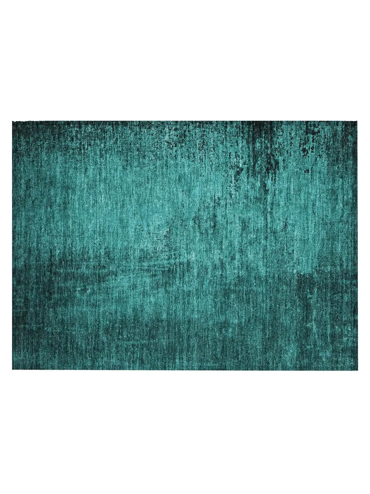 HomeRoots 562731 Transitional Polyester Abstract Teal Area Rug, 2' x 3' Rectangle, Machine Woven, Stain Resistant, Non Skid, Washable, for Hardwood/Tile Surfaces