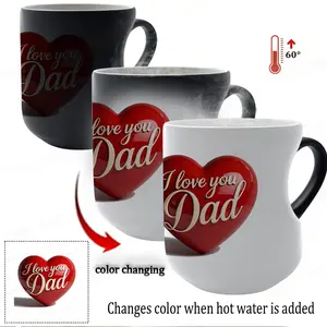 Magic Color Changing Heart-Shaped Mug, Thermosensitive Ceramic 11 Oz/330ML, Perfect Valentine's Day Gift for Her, Mom, Lovers