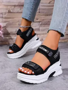 Women's Fashionable Velcro Platform Sandals, Casual Comfortable Platform Sandals for Summer, Female All-match Shoes for Beach Vacation, Footwear