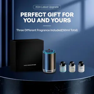 JiffyPiont Smart Car Air Freshener|   Car Essential Oil Diffuser with 3 Fragrances (150ML Total)|   Auto ON/OFF Car Diffuser|   Star Projector|   7-Col