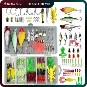 FINXTIDE 78PCS Fishing Lures Kit for Freshwater Bait Tackle Kit for Bass Trout Salmon Fishing Accessories Tackle Box Including Spoon Lures Soft Plastic Worms Crankbait Jigs Hooks Dealsforyoudays
