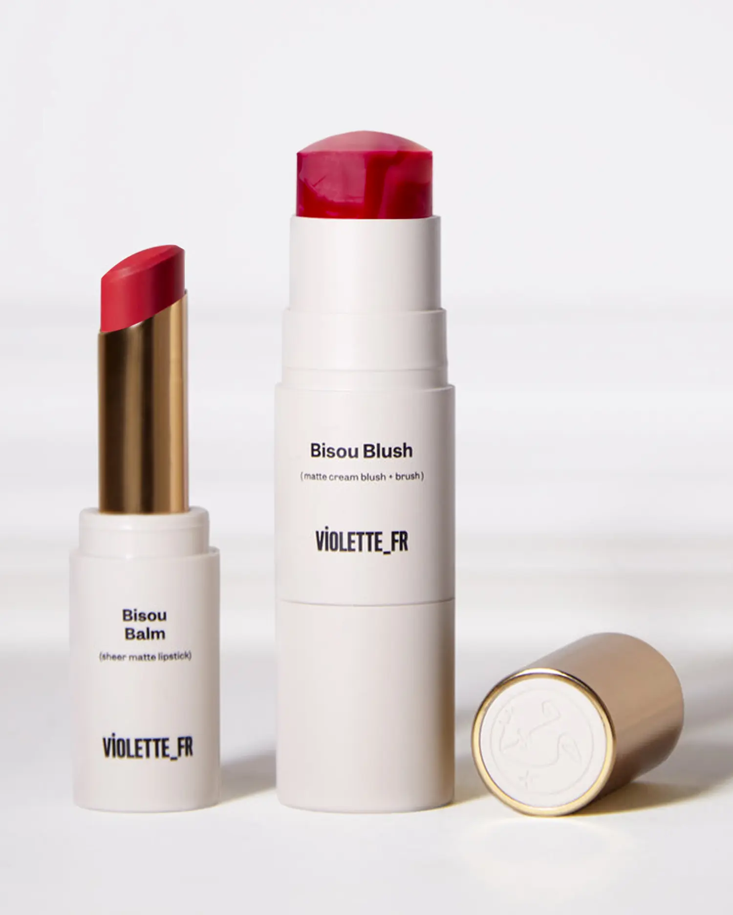 VIOLETTE_FR Kiss of Couleur Set - Sheer Matte Lipstick + Matte Cream Blush and Brush VIOLETTE_FR Kiss of Couleur Set - Sheer Matte Lipstick + Matte Cream Blush and Brush