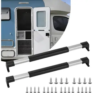 2PC RV Screen Door Handle Grab Bar, RV Door Handle Grab Bar for Motorhome Camper Trailer, Adjustable from 21-5/8 Inch to 28-5/8 Inch, with Non-Slip Grip Easy to Use