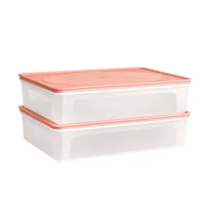 ANJUKE Plastic Storage Containers with Lids – 2-Pack  – Leakproof Cookie Storage Containers Airtight – BPA-Free Plastic Containers with Lids for Food Storage, Meal Prep, Leftovers(4.4L)