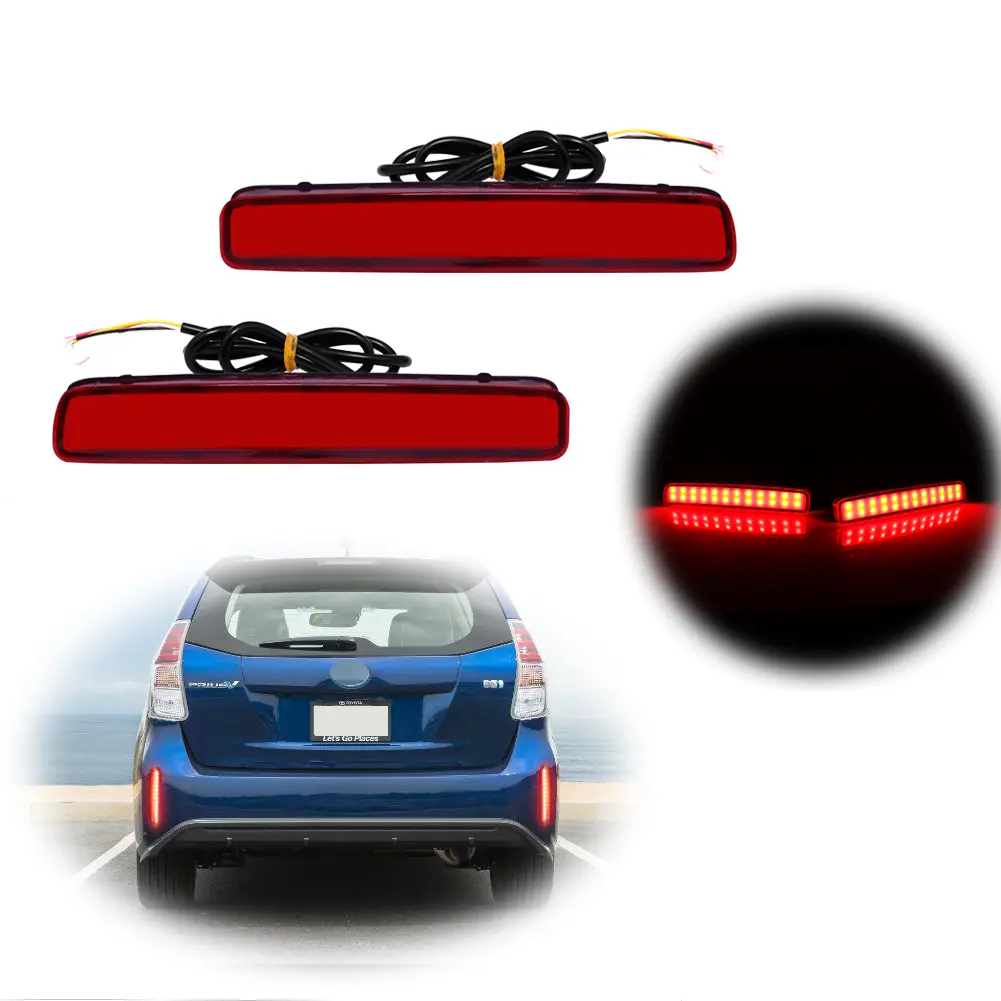 2pcs Red Lens Full LED Rear Bumper Reflector Lights For 2023+ Toyota GR Corolla E210, Replace OEM # 8191047010 8192047010 81920-47010 81910-47010 TO1184106 TO1185106