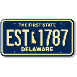 Delaware State License Plate Magnet by Classic Magnets, 1.9" x 3.8"