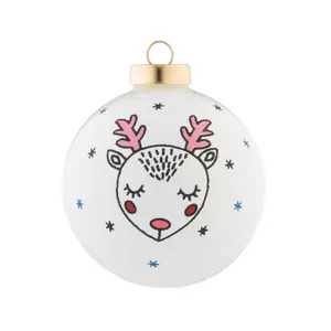 Little Reindeer White Round