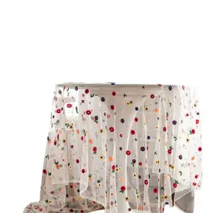 Rhyme tablecloth color embroidered flower cake photography background embroidered props tablecloth