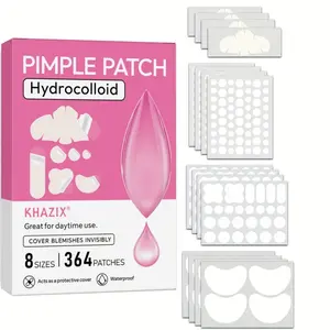 364pcs Acne Patches, 4 Shapes, Hyaluronic Acid & Tea Tree Oil, Day and Night Skin Care, Unisex, Blemish Covering Patches