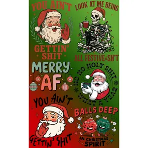 XXMAS Pre-Made DTF Gang Sheets Naughty Nice & Hilarious Christmas Transfers for Tees Hoodies Totes Bold Funny Holiday Designs Ready to Press