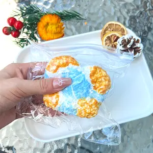 Taba Squishy Yellow & Blue Butt Toast - Funny Cartoon Bread with Cheeky Design - Soft Kawaii Satisfying - Perfect for Stress Relief & Play