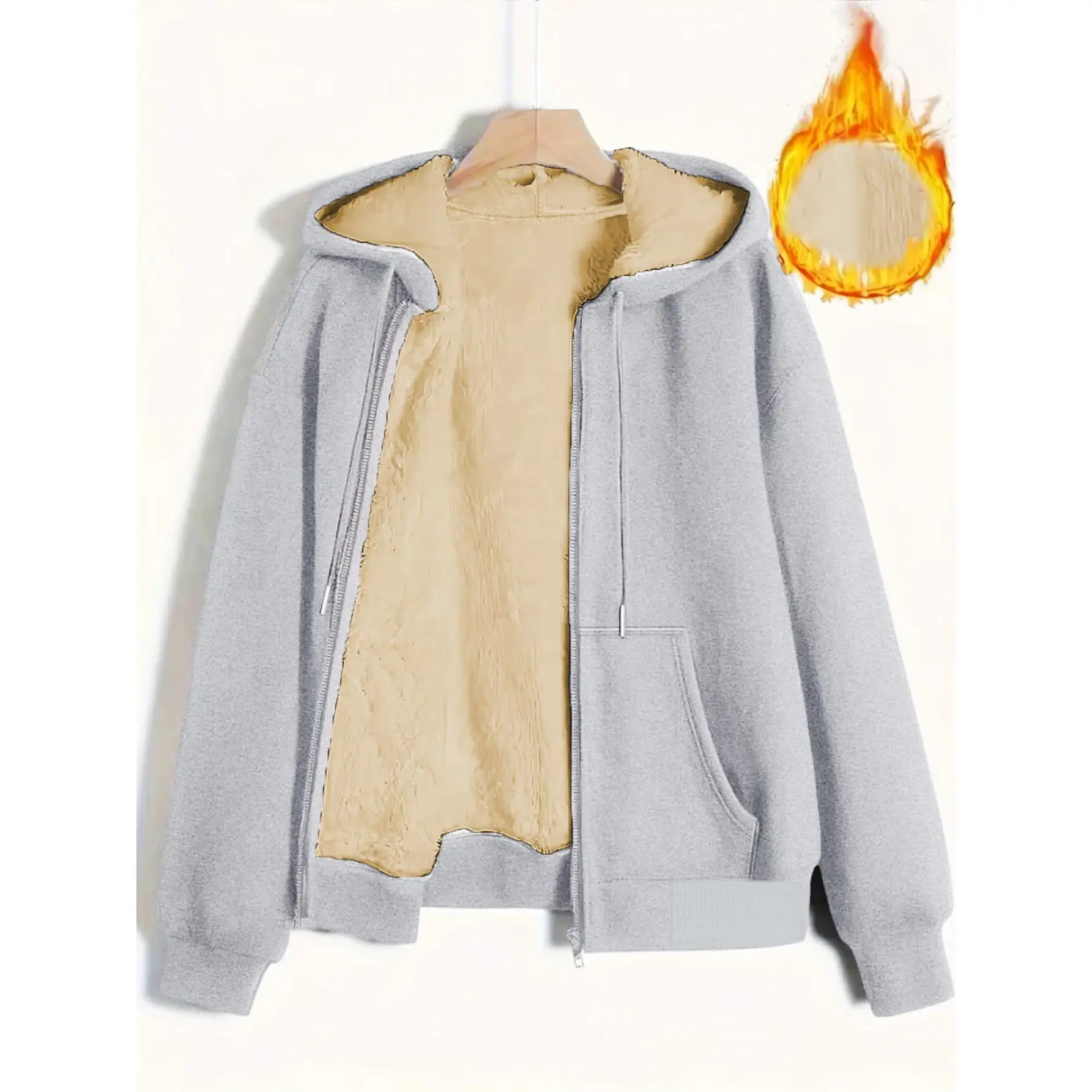 Light gray # 3 threaded zipper