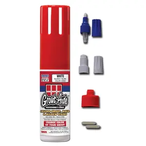 212 MAIN Grout-Aide 05850 4 oz Squeeze Action Applicator Bottle, White, Flat Tip, Covers Stains, All Surfaces - Pack of 6