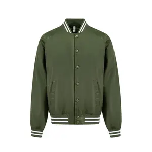 Men's Essential Solid Snap Button Varsity Jacket