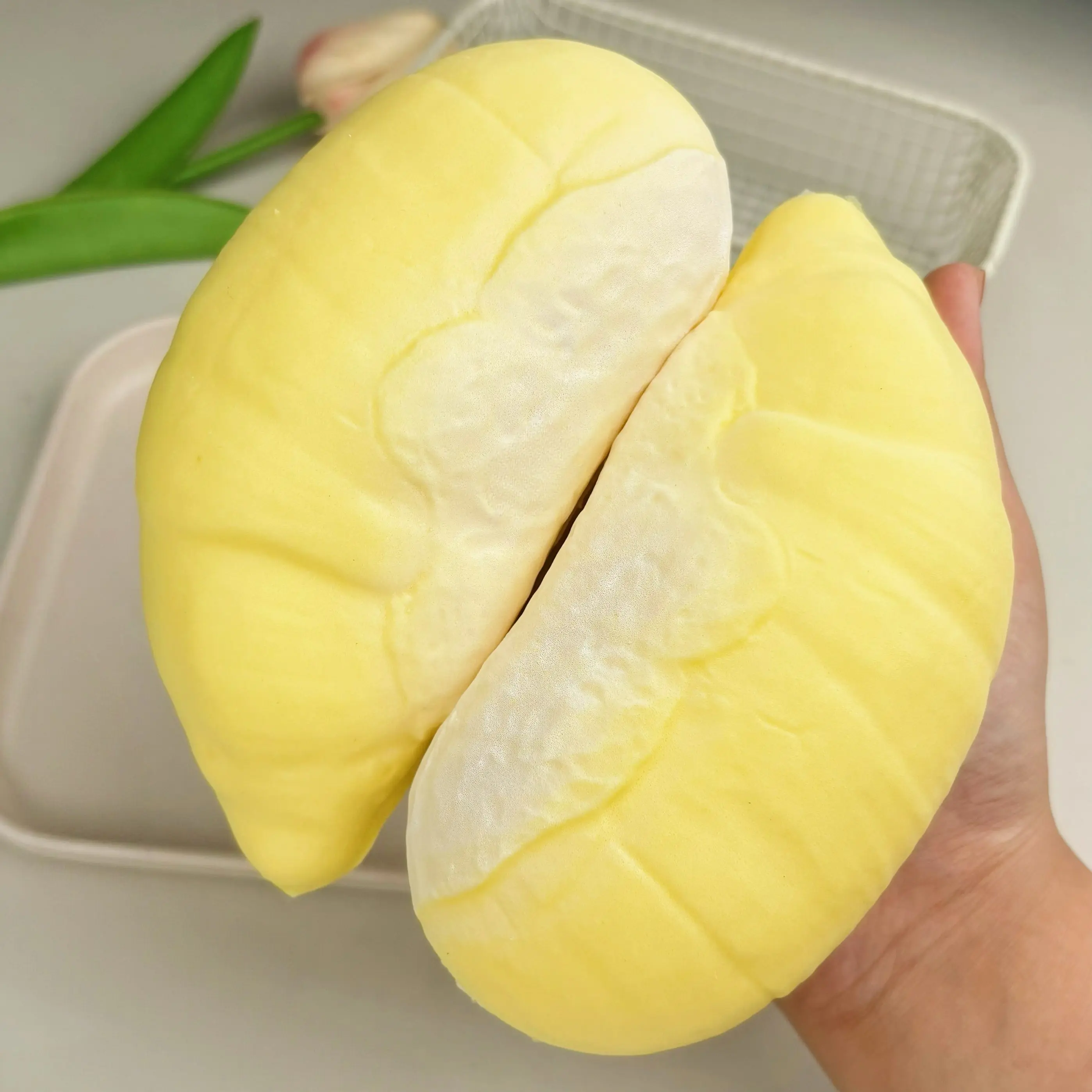 2 Pieces Realistic Simulation Durian PU Slow-Rising Squishy Toy, Soft Slow-Rebound Stress-Relief Squeeze Toy, Perfect Birthday & Holiday Classroom Reward & Party Favor Gift for Boys & Girls