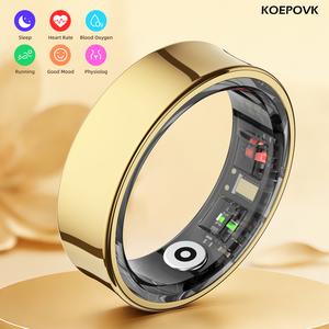 Koepovk Titanium IP68 Smart Ring with Sleep Monitoring, Heart Rate Tracking, Emotion Recognition&Body Temperature Measurement. Wireless Fitness Tracker with Multiple Exercise Modes & Complimentary Subscription. Ideal Gift for Women. 5-7 Days Battery Life.