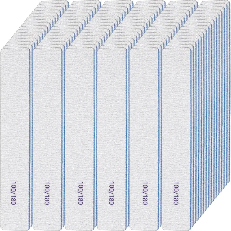 100pcs Double-Sided Grit Emery Boards (100/180, 80/80 Options) - Coarse Professional Tools for Natural, Acrylic, Gel Nails, Manicure Use at Home/Salon, Ideal Gift