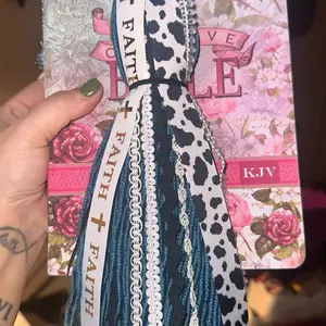 Cow print pattern Bible Tassel