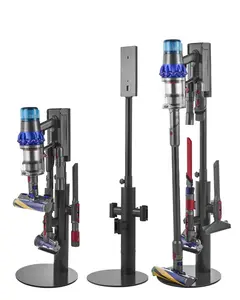 Vacuum Stand for Dyson Multi-Models - Stable Storage Bracket Holder With 3 Clips, Wall Mount and Free-Standing Design, Durable Home Organizer for Vacuum Accessories, Simple Assembly, Space Saving Floor or Wall Mounted Stand