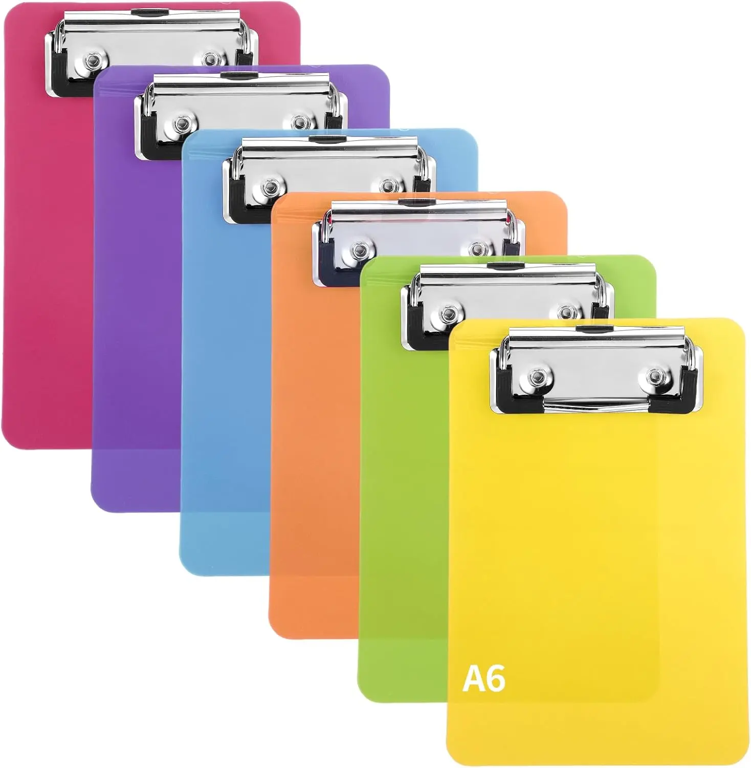 6 count MiNi ClipboardPretty Cute Small Clipboards 46 Inch A6 for Classrooms, Offices, Restaurants,  Offices (Set of 6 Colors)