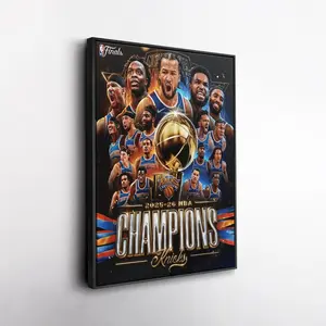 Poster No Frame - New York Knicks 2025-26 NBA Champions Canvas Wall Art, Championship Team Poster, Basketball Fan Decor, Knicks Finals Trophy Print