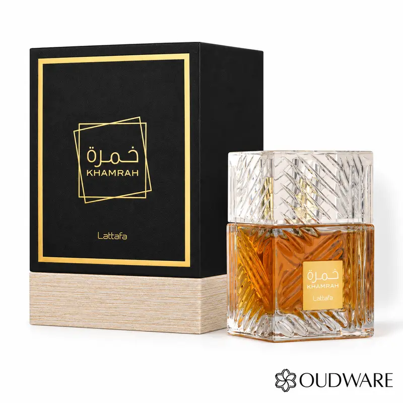 Lattafa Khamrah Eau de Parfum 100 mL (3.38 fl oz) | Unisex Sweet & Spicy Fragrance | Fall/Winter Time Scent