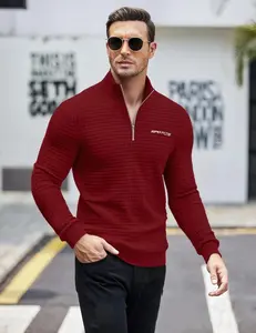 Men'S High-Neck Sweatshirt with Half Zipper for Sports, Featuring a Small Checkered Pattern, Suitable for Fitness And Running, with Long Sleeves And Ribbed Cuffs. quarter zip tiktok shop gifts for him vacation outfits