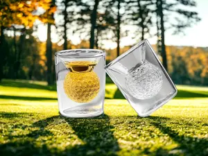 Golf Ball Whiskey Glass The Golf Father Rock Glass Bourbon Glass Groomsmen Gift or Golf Gift For Grandpa Whiskey Glasses Golf Gifts For Men Christmas Birthday