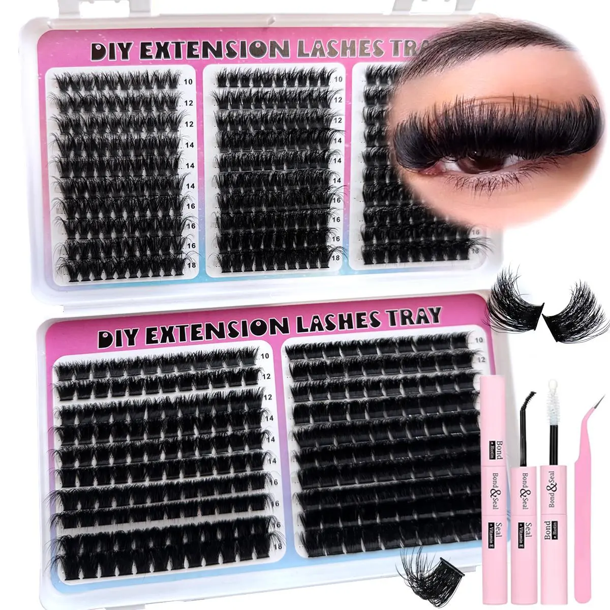 Cluster Volume Mink Fluffy Lashes 60D/80D/100D/120D/160D/200D 0.07mm D Curl 9-16mm, Reusable Eyelash Extensions for Beginners, DIY Lash Clusters, Perfect for Halloween Looks and Stunning Makeup, Cosmetic, Individual Lash Clusters