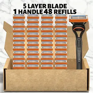 Men's Manual Shaving Kit, Safe Rust-Resistant Blades, Easy Replacement, Washable Premium Material, Classic Men's Grooming Tool, Razors Set