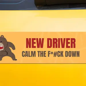 Funny Magnetic New Driver Sticker Magnet Student Driver Sticker Decal Anxious Caution Driver Bumper Car SignAnalyze listing