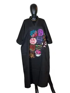 Cotton Ankara patch Bubu dress