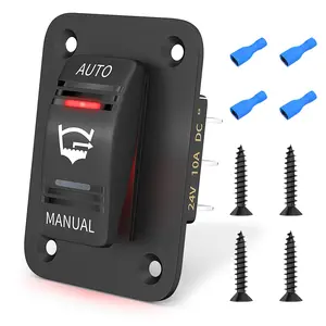 Eunik 3 Way Bilge Pump Rocker Switch Waterproof 12V 24V 4Pin 20A SPDT Auto Off Manual with LED Light for Boat Automotive Vehicles Marine