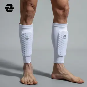 Professional Compression Leg Sleeves – Honeycomb Padded Shin Guards for Football, Basketball & Outdoor Sports