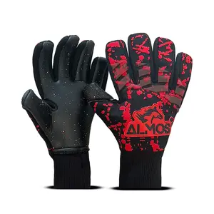 Almos Soccer Max Pro Gel Goalkeeper Gloves - Red & Black - Pro Grip & Protection