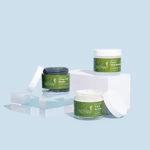 Nizna Exfoliating Skin Set - Charcoal Mask, Face Scrub & Hydrating Moisturizer for Radiant, Smooth & Silky Skin - US Made