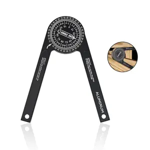 Aluminum Miter Saw Protractor 7-Inch Rust Proof Angle Finder with Precision Laser Engraved Scales for Carpentry Crown Molding & Baseboard Building