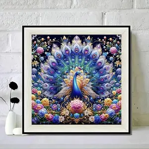 Peacock Pattern DIY Diamond Arts Colorful Painting Kit without Frame, DIY 5D Diamond Arts Colorful Painting Kit, Wall Art Decor for Home