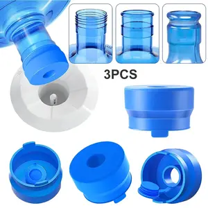 Pack of 3 Gallon Water Jug Lids, Reusable 3-Gallon and 5-Gallon Water Jug Lids, Leak-Proof and Burst-Proof, Food-Grade Silicone Replacement Lids, Compatible with 55mm Standard/Screw-On/Crown-Cap Water Bottles and Water Dispensers, Beverage Accessories.