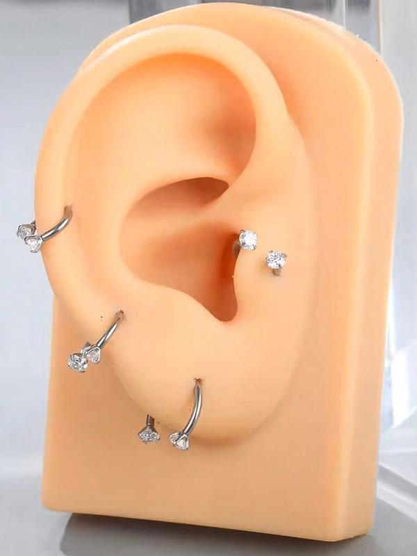 Stainless Steel Horseshoe Nose Ring, Cubic Zirconia U-Push Septum, 18g Cartilage Earring, Unisex Piercing Jewelry, Body Piercing Jewelry, Durable Hypoallergenic