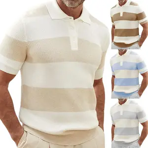 Mens Clothing Summer Fashion Lapel Sweater Short Sleeve Men Clothing Men Wears