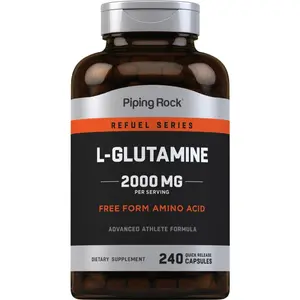 Piping Rock L Glutamine Powder Capsules | 2000 mg | 240 Pills | Supplement for Women & Men |  Free Form Amino Acid | Non-GMO, Gluten Free