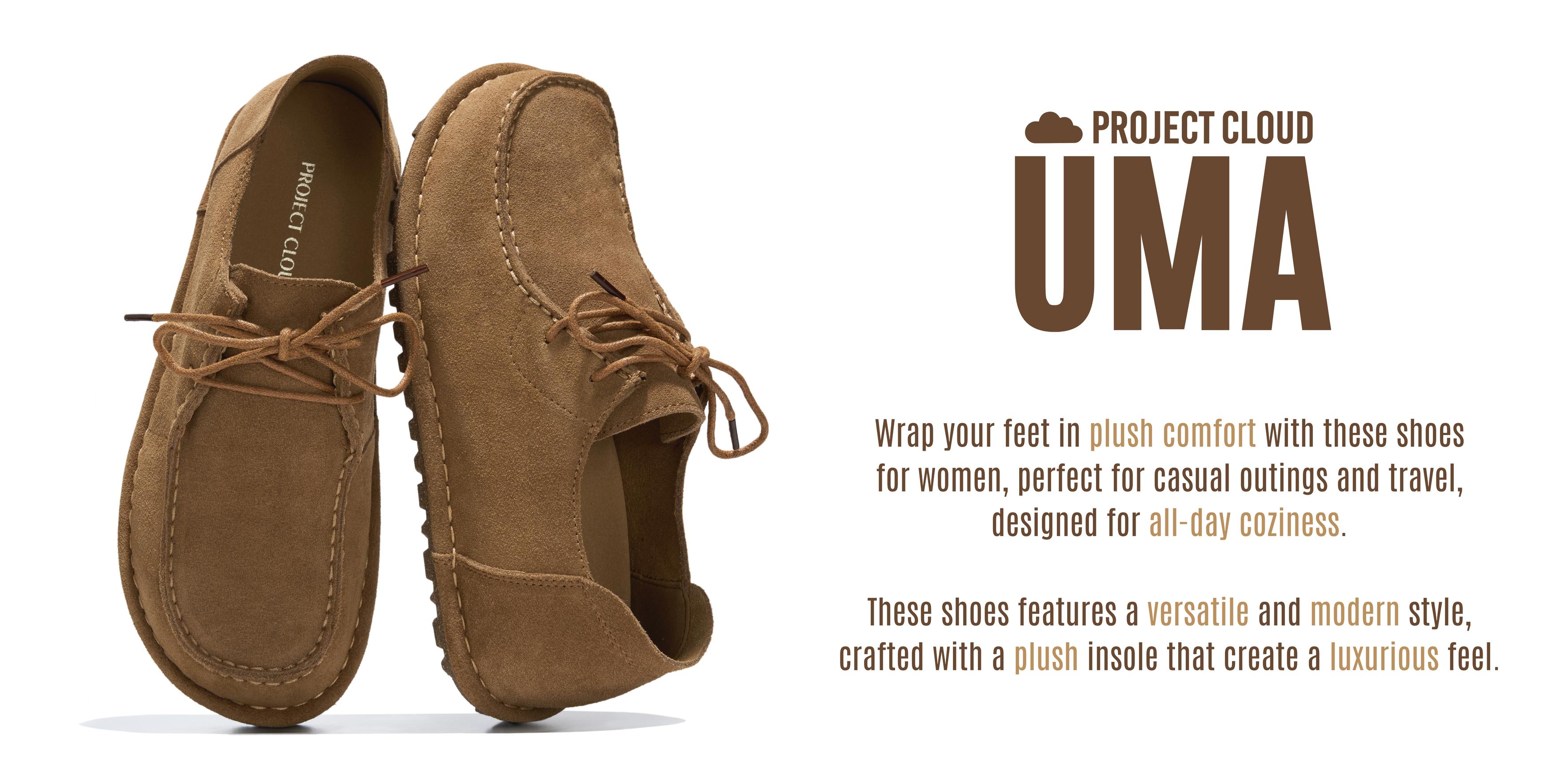 Project Cloud Women's | Project Cloud 100% Genuine Leather Loafers for Women | Soft & Plush Insole | Lightweight | Non-Slip - Uma