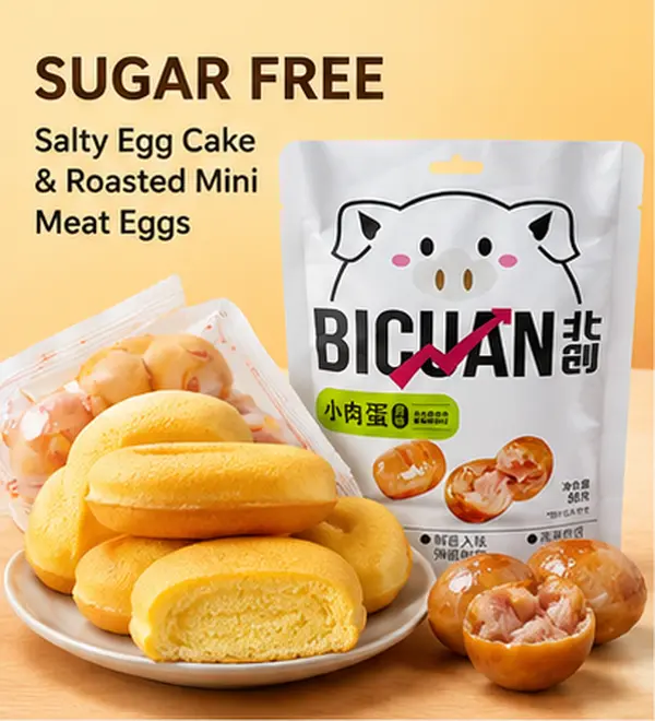 Sugar-Free Savory Cake & Charcoal Grilled Mini Meat Balls Combo Pack - Food and Snacks, Fluffy Pork Floss & Cheese Loaf, Smoky Umami Protein Balls, Low-Sugar High-Protein, Ambient Temp, Contains Eggs, Individual Wrap, Keto Office Snack