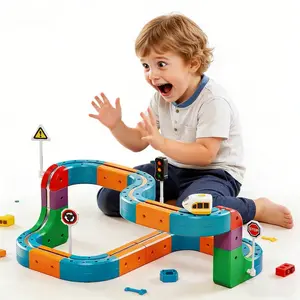 Track Fusion Train Set Magic Rail Cube Electric Magnetic Monorail Race Track Fusion Toy Flexible Race Car Track Block with Anti-Gravity Educational STEM Toy for Kids 3 4 5 6 7 8 Years Old Boys Girls Birthday magnetic train set cube track track fusion toys