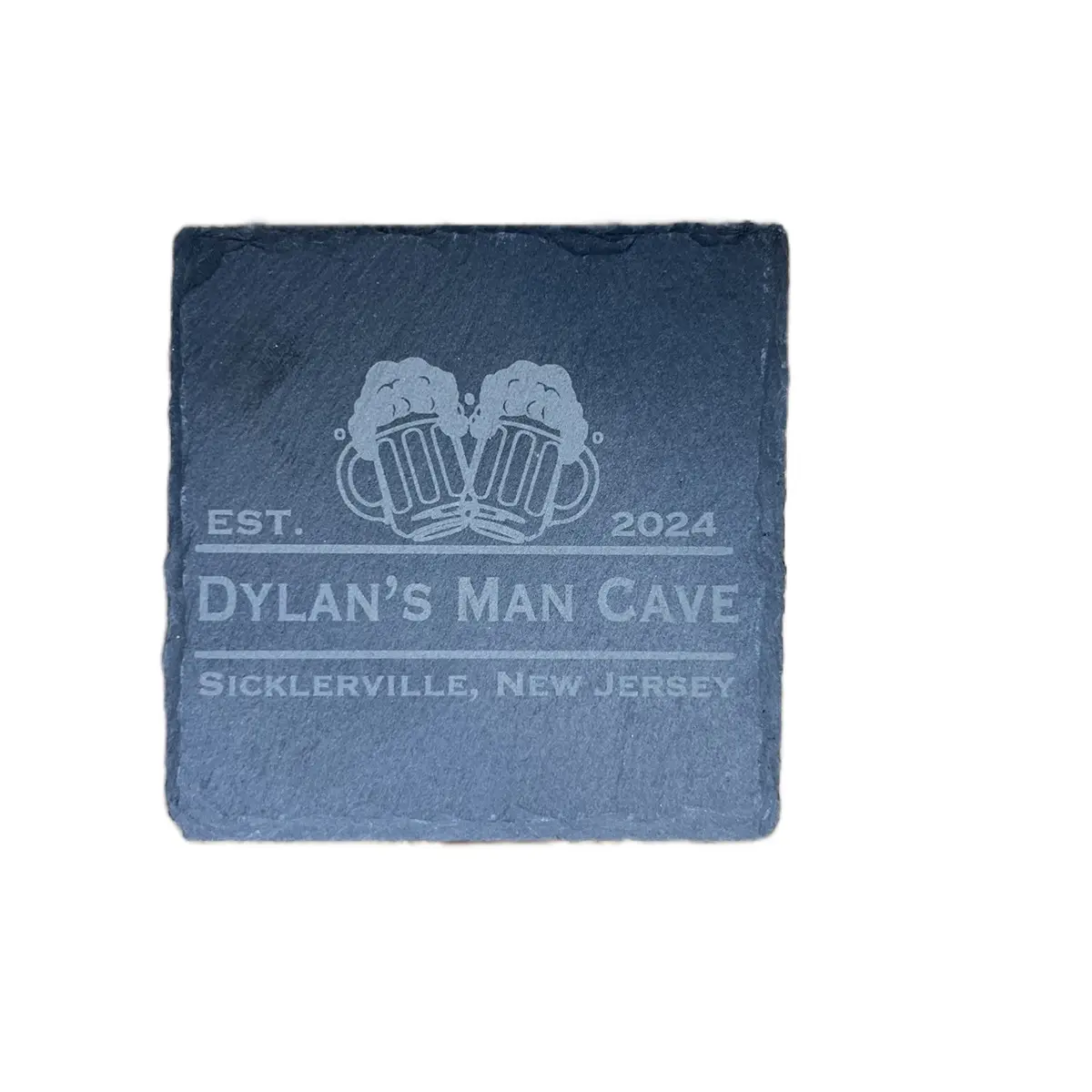 4 Pack Slate Coasters - Customized Home Bar or Man Cave - Optional Handmade Holder - Tableware