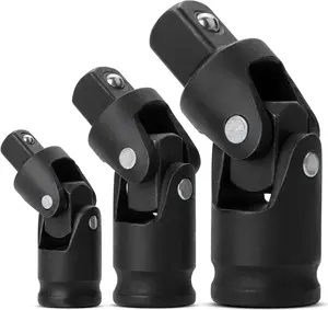 3-Piece Universal Joint Impact Socket Set, 1/4", 3/8", 1/2" Drive, Swivel