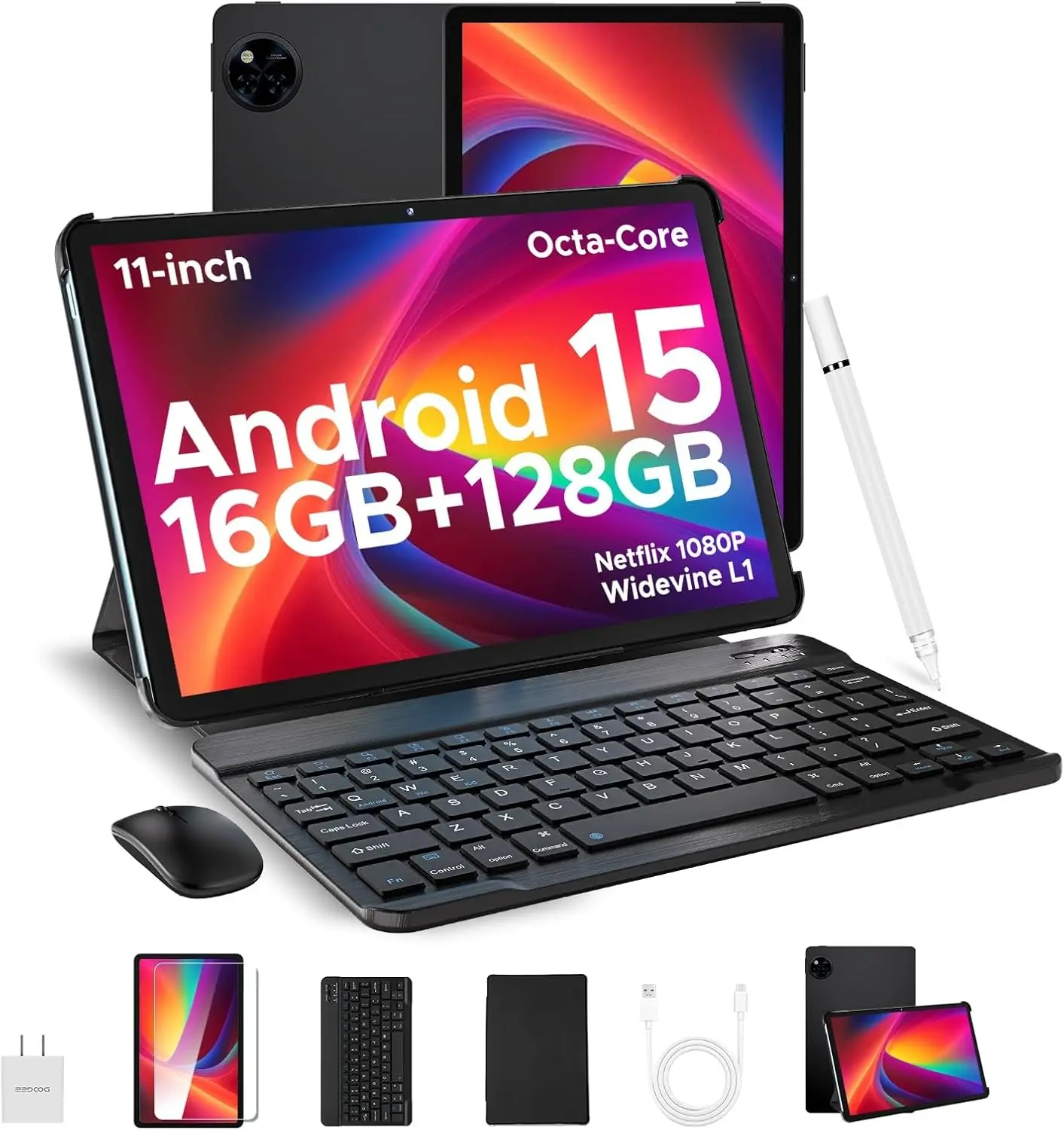 U11(2025) Android 15 Tablet with Keyboard,11 inch Android Tablet