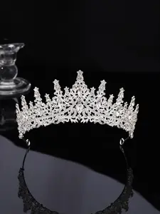Women's Silver Color Wedding Crystal Crown Headpiece, Elegant Royal Queen Accessory for Brides, Princess Birthday Party, Valentine's Gift