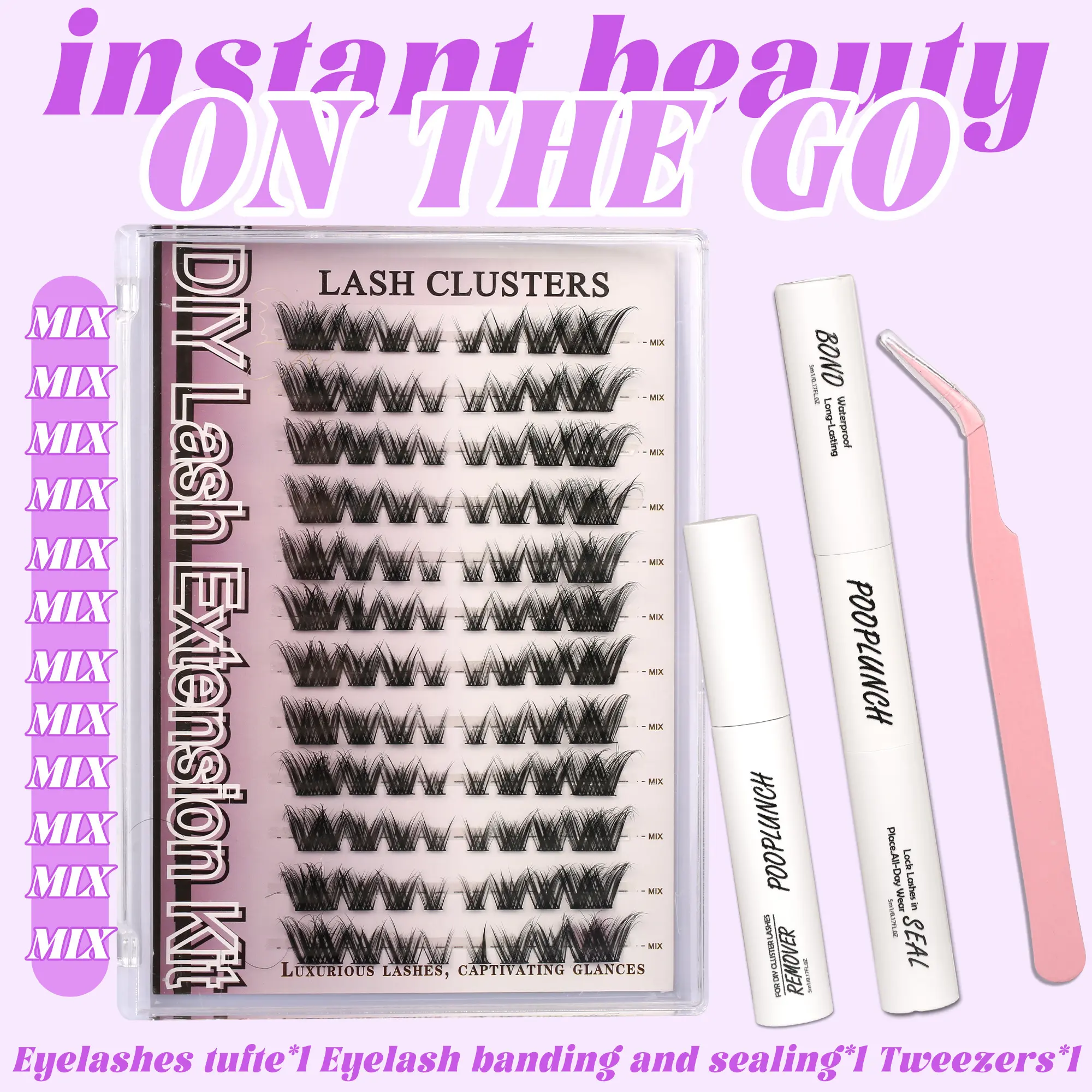 Fox C Curl  Lashes Cluster With Ultra Lahes Fairy Thin Invisible Band EyelashesBond Seal Remover Waterproof Lashes For GirlMakeup Beginner Friendly  Easy to put on Cosmetic